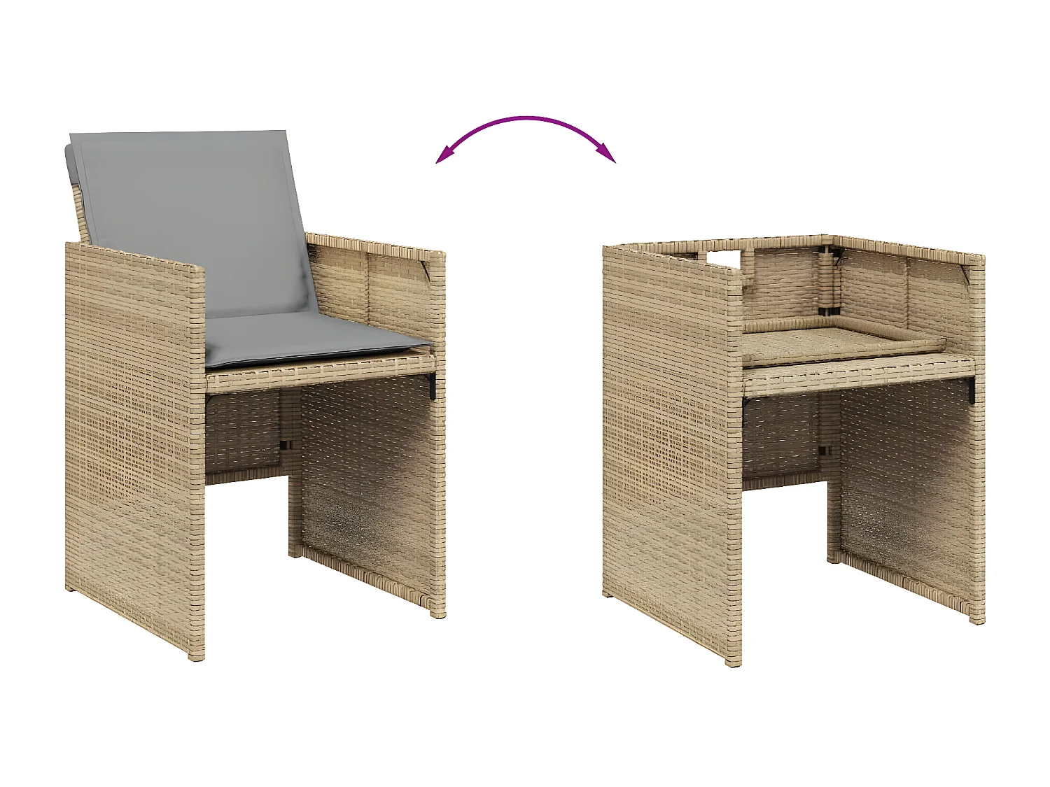 Ensemble à manger de jardin et coussins 11 pcs mélange beige