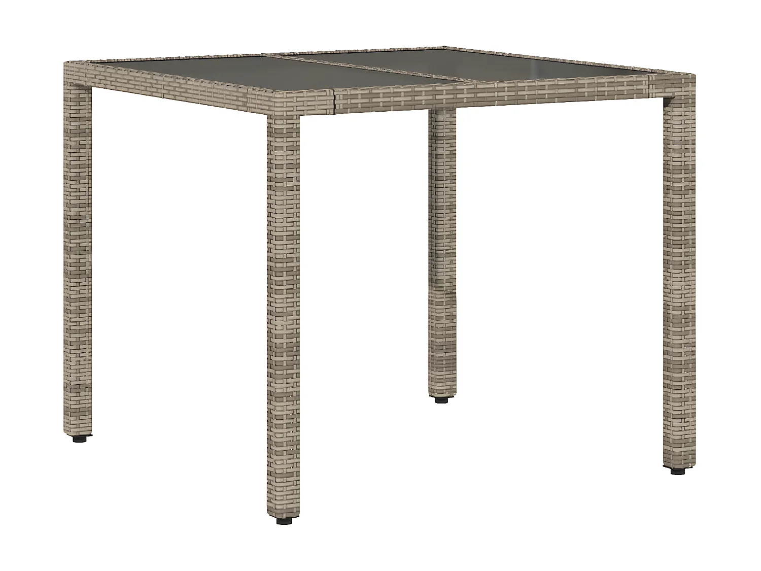 Ensemble à manger de jardin et coussins 3 pcs gris rotin verre