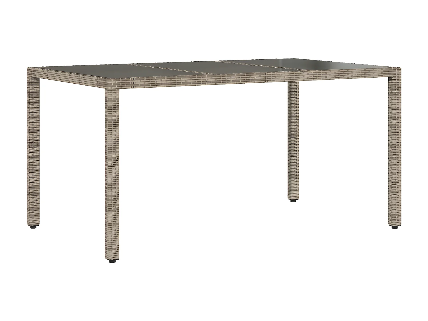 Ensemble à manger de jardin et coussins 7 pcs gris rotin verre