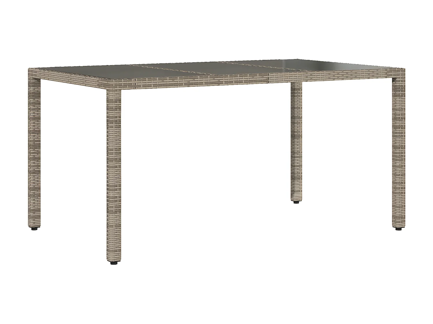 Ensemble à manger de jardin et coussins 5 pcs gris rotin verre