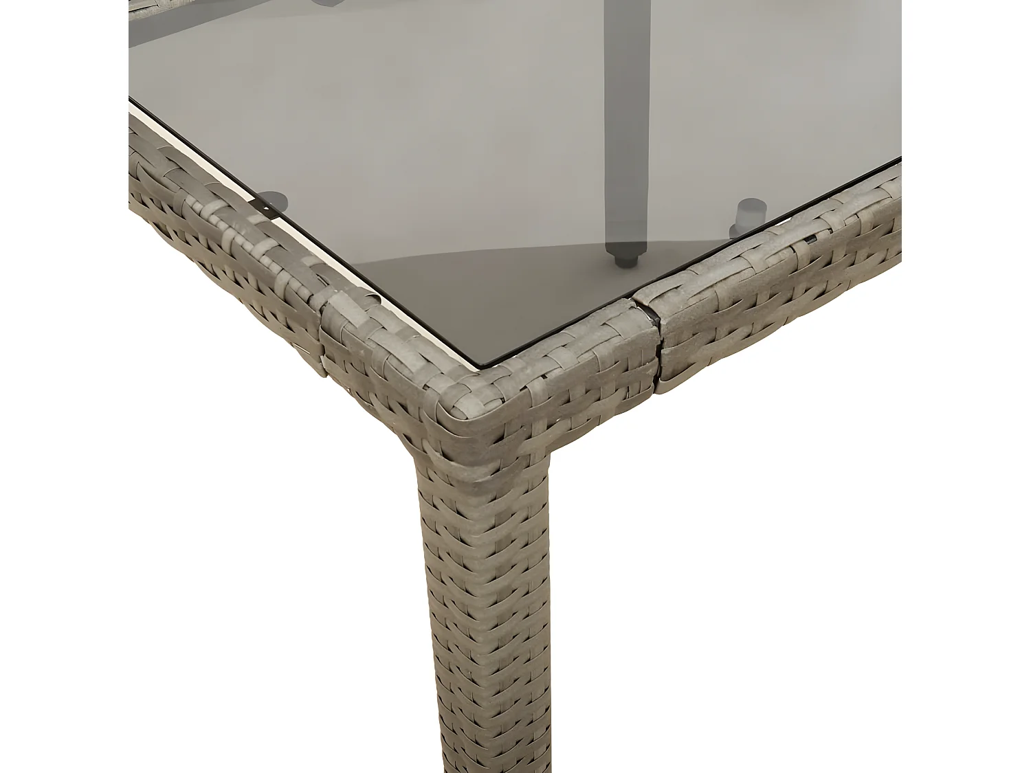 Ensemble à manger de jardin et coussins 5 pcs gris rotin verre