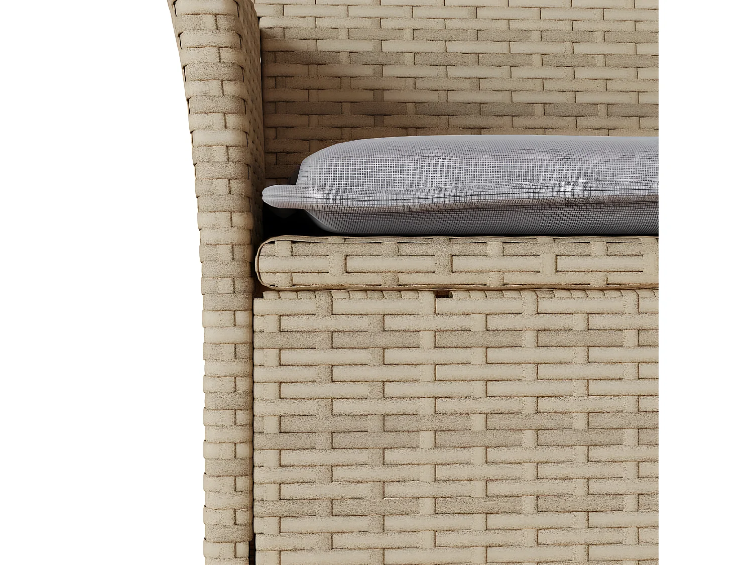 Ensemble à manger de jardin et coussins 9 pcs beige rotin verre