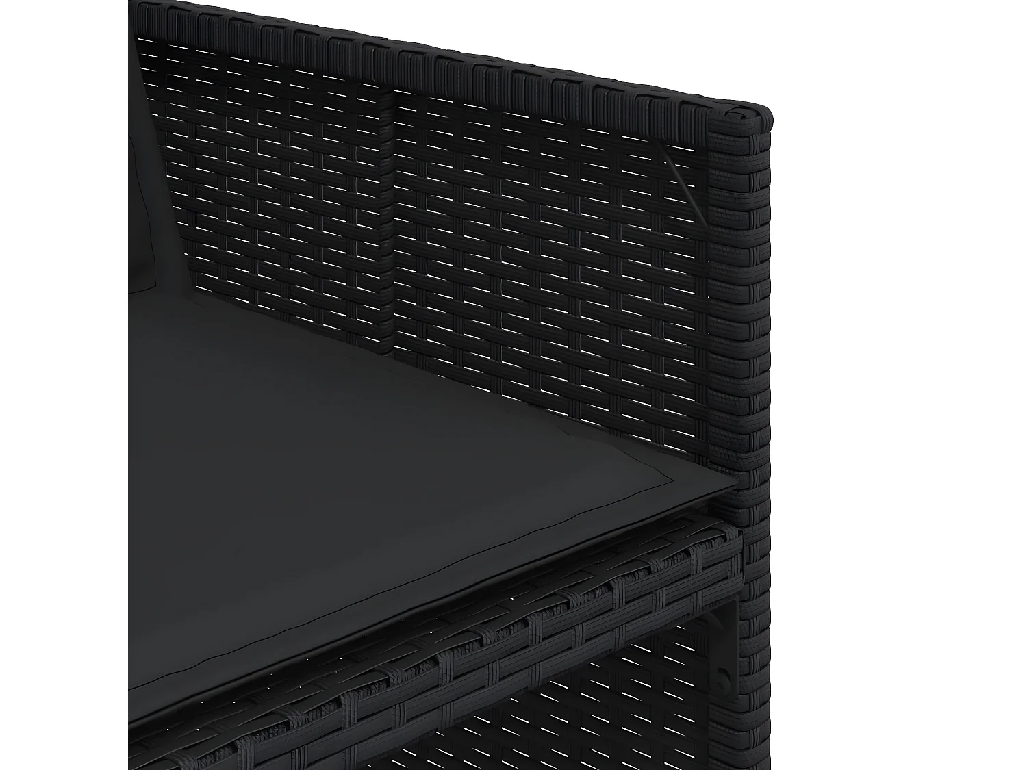 Ensemble à manger de jardin 17 pcs coussins noir résine tressée