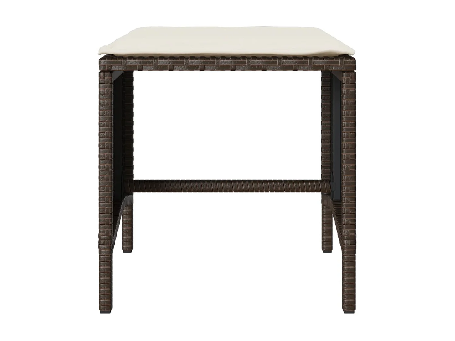 Salon de jardin 4 pcs avec coussins marron résine tressée