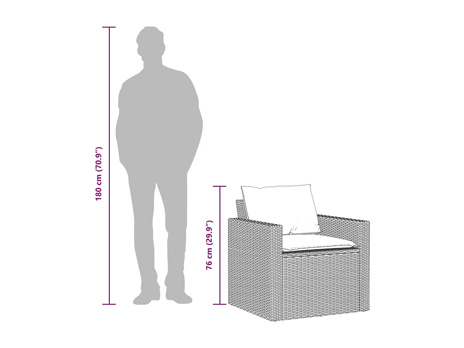 Salon de jardin 4 pcs avec coussins marron résine tressée