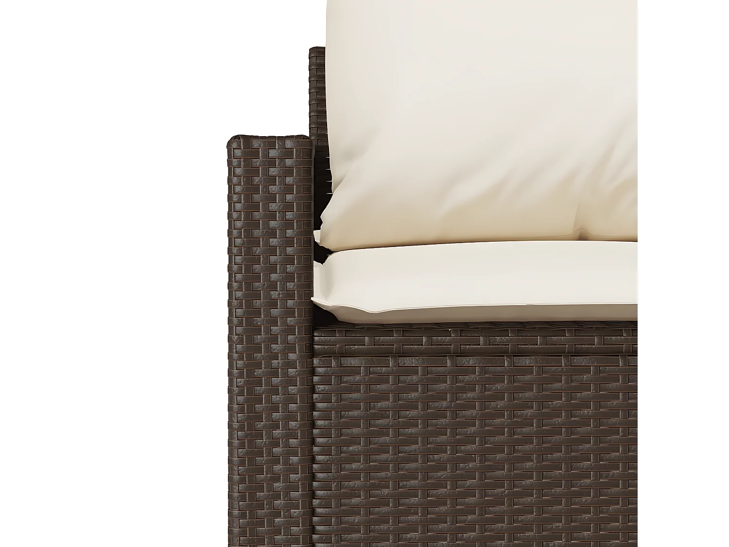 Salon de jardin 4 pcs avec coussins marron résine tressée