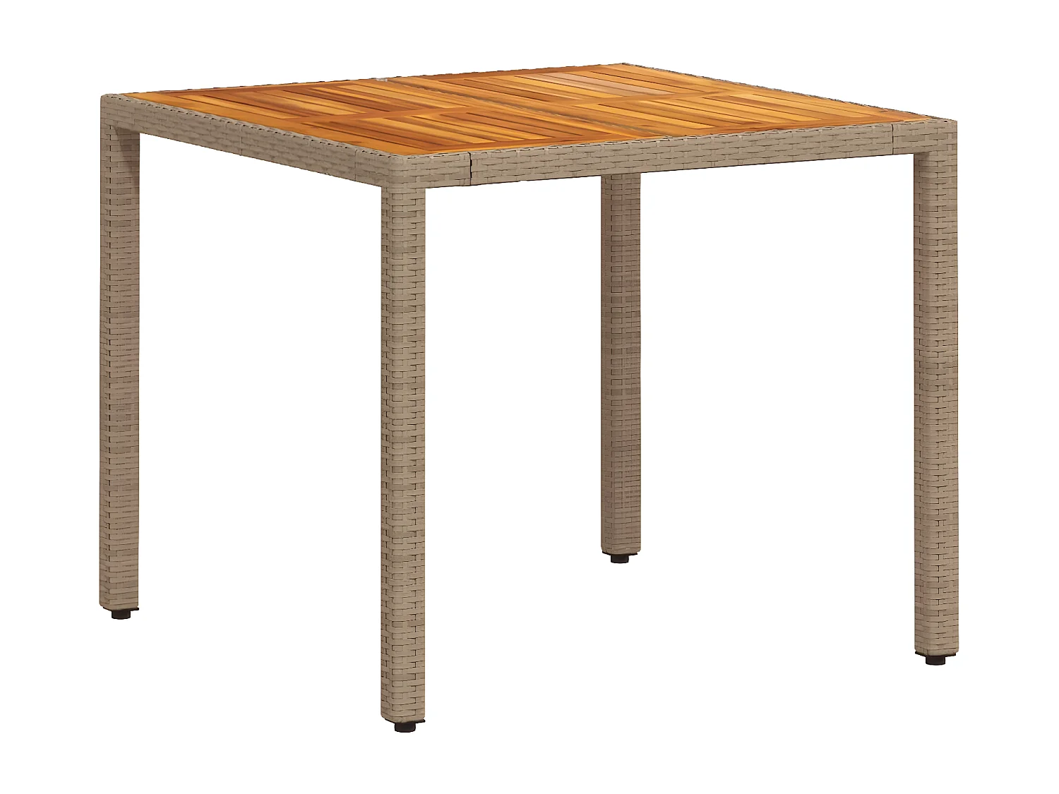Ensemble à manger de jardin et coussins 3pcs beige rotin acacia