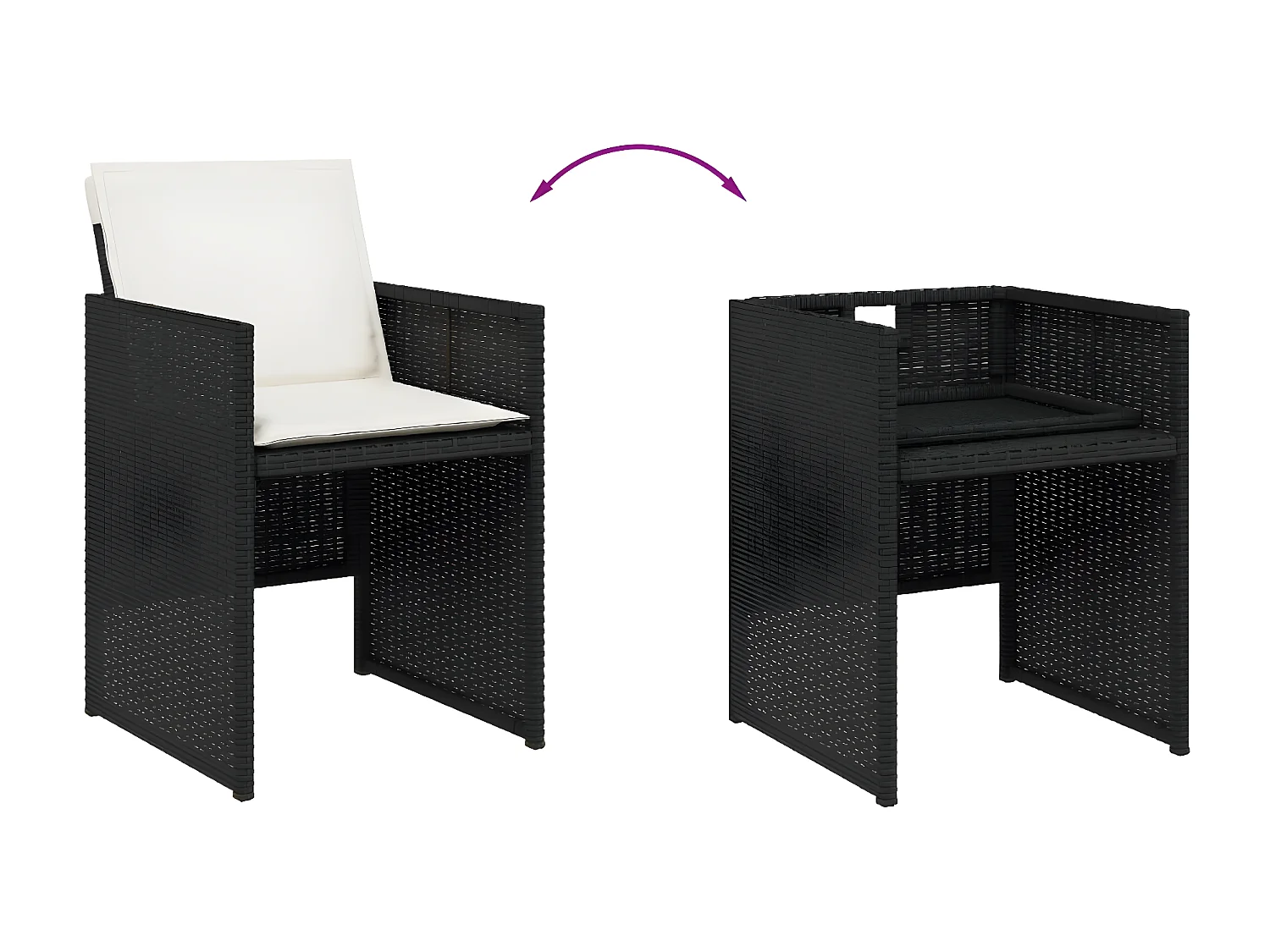 Ensemble à manger de jardin 13 pcs coussins noir résine tressée