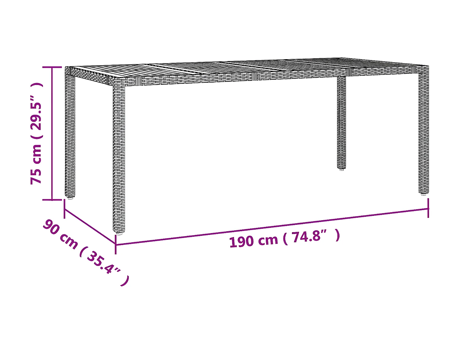 Ensemble à manger de jardin et coussins 7 pcs gris rotin