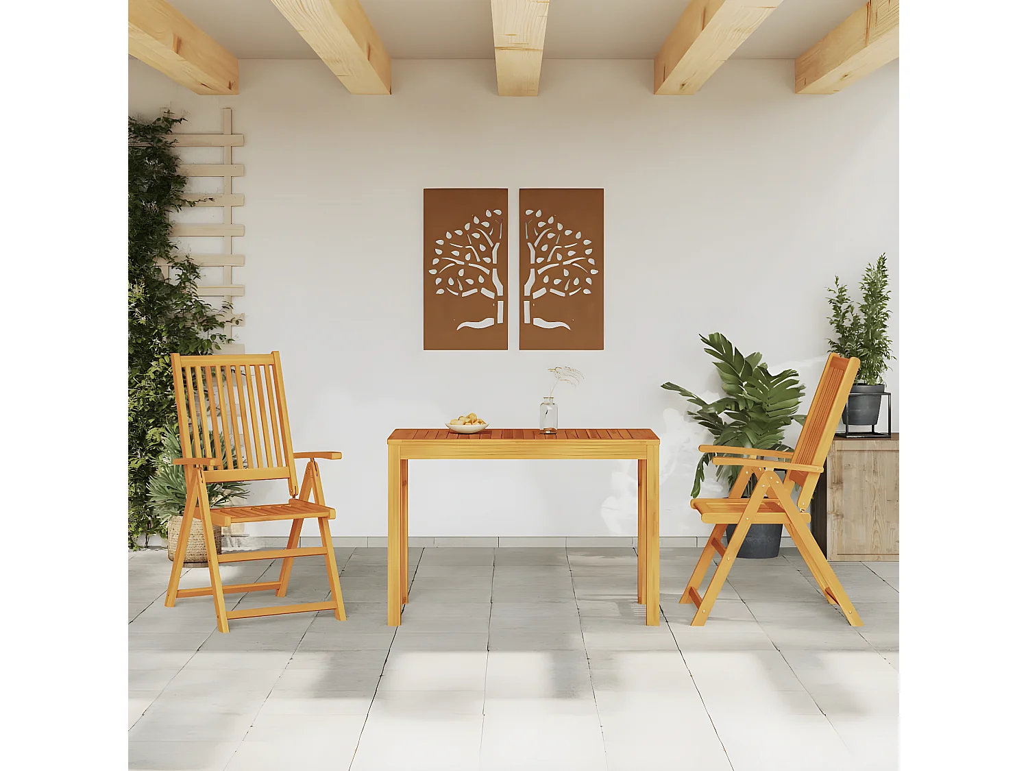 Ensemble à manger de jardin 3 pcs Bois d'acacia solide