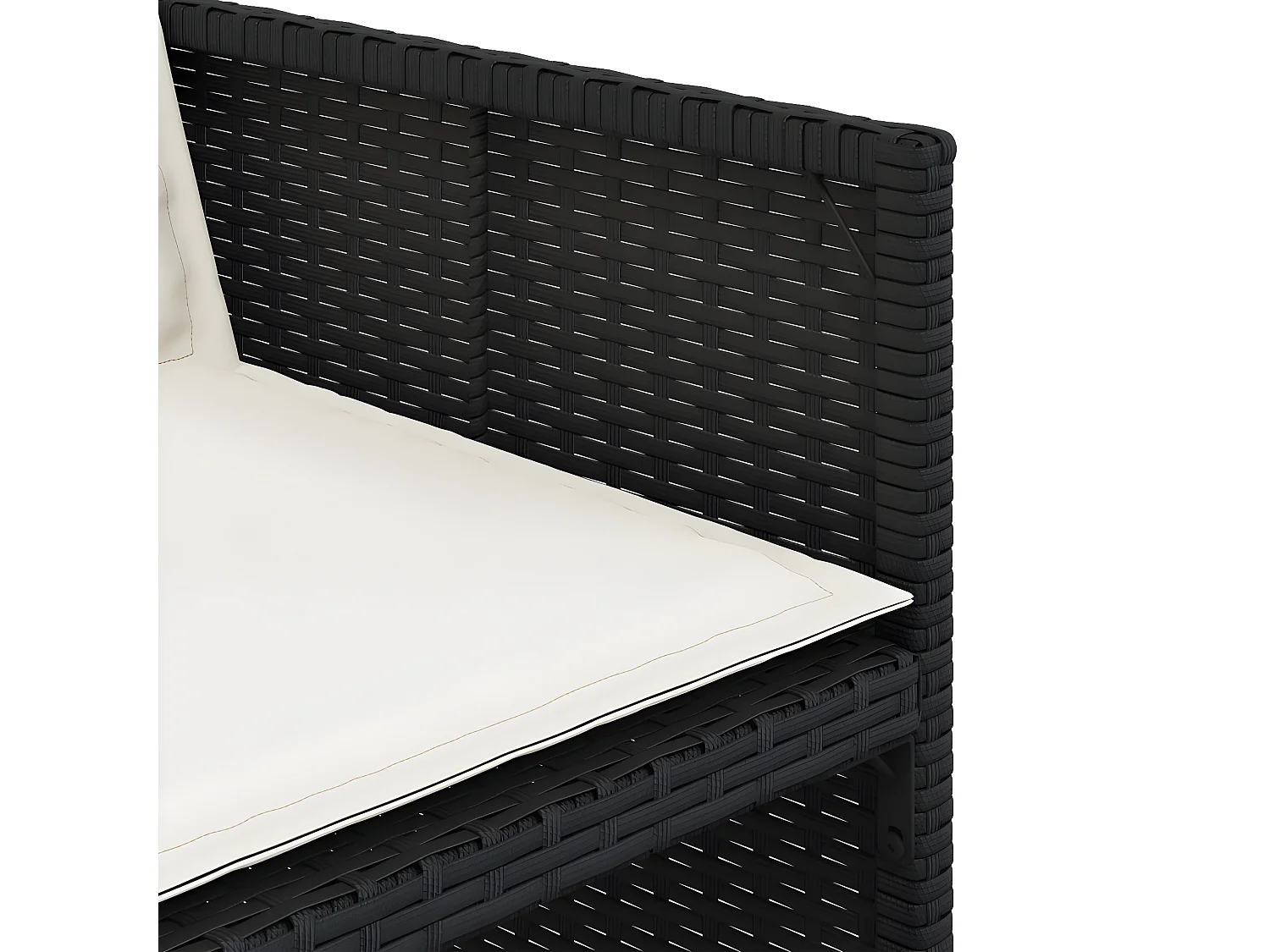 Ensemble à manger de jardin 9pcs coussins noir résine tressée