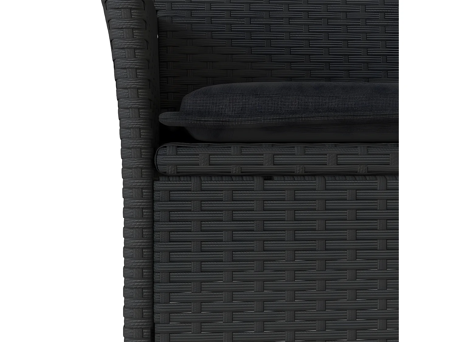 Ensemble à manger de jardin et coussins 5 pcs noir rotin verre