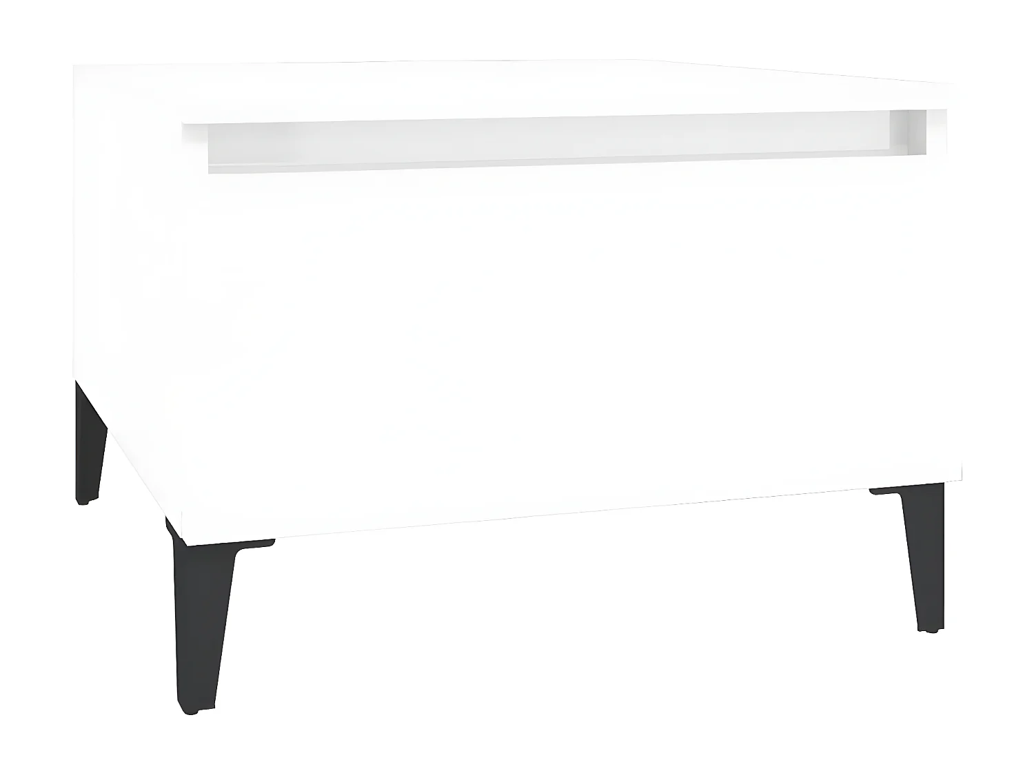 Tables d'appoint 2pcs Blanc brillant 50x46x35 Bois ingénierie