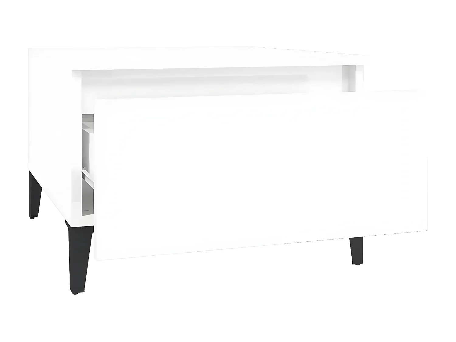 Tables d'appoint 2pcs Blanc brillant 50x46x35 Bois ingénierie