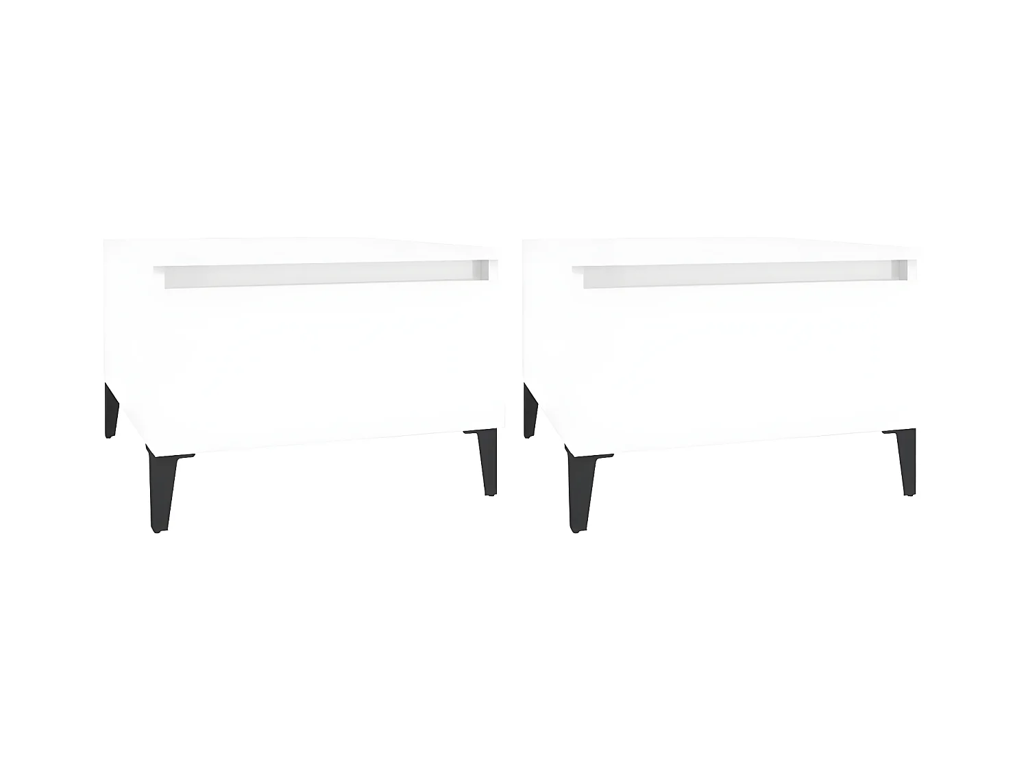 Tables d'appoint 2pcs Blanc brillant 50x46x35 Bois ingénierie