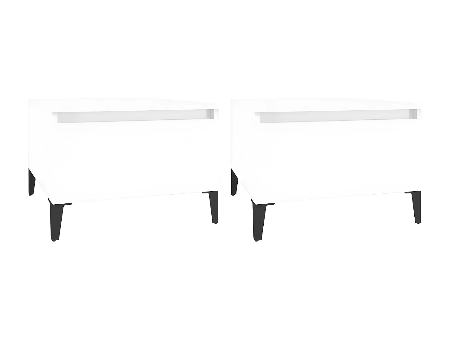Tables d'appoint 2pcs Blanc brillant 50x46x35 Bois ingénierie