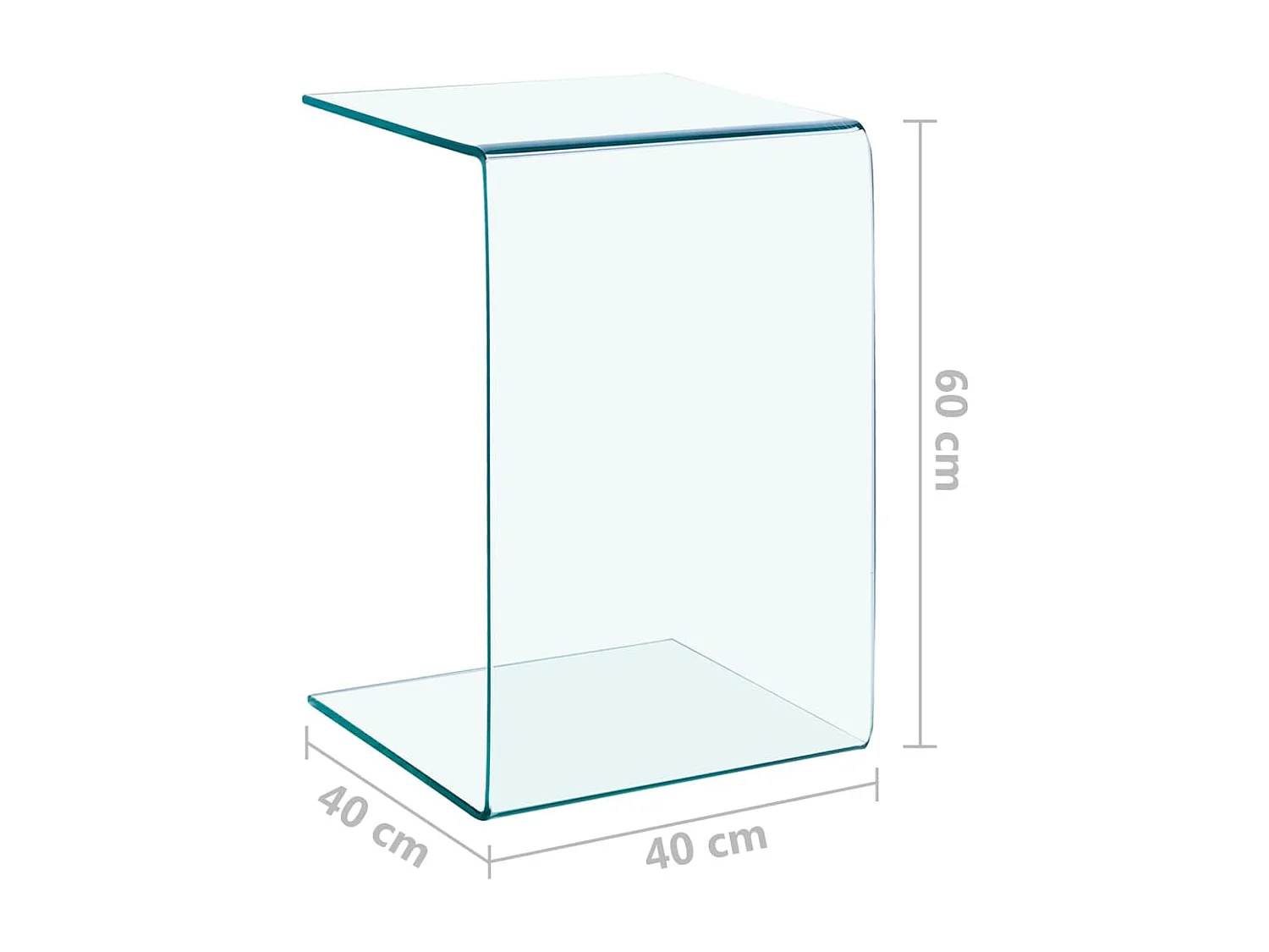 Table d'appoint 40x40x60 Verre trempé