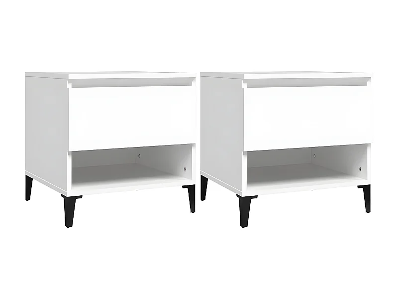 Tables d'appoint 2 pcs Blanc 50x46x50 Bois d’ingénierie