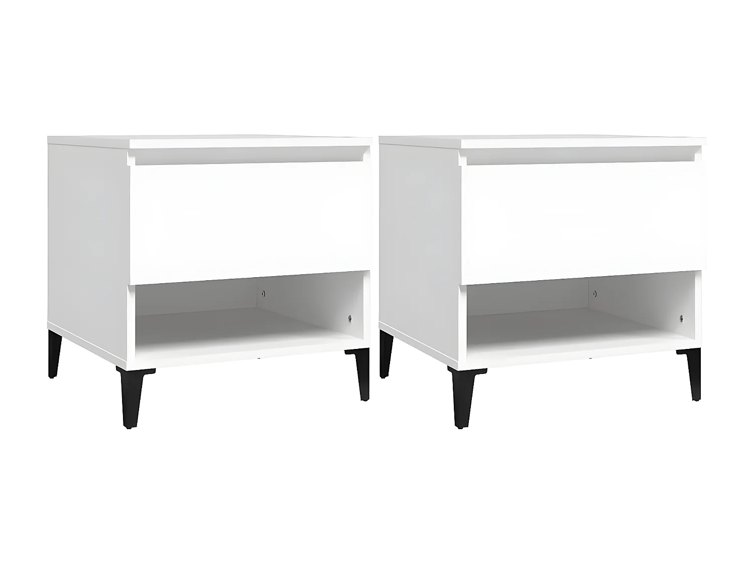 Tables d'appoint 2 pcs Blanc 50x46x50 Bois d’ingénierie