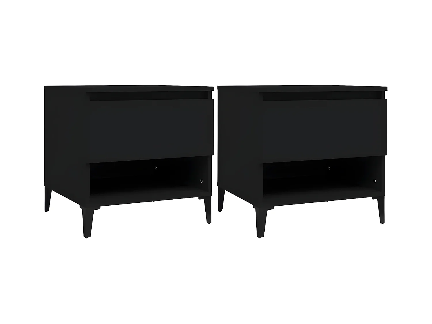 Tables d'appoint 2 pcs Noir 50x46x50 Bois d’ingénierie