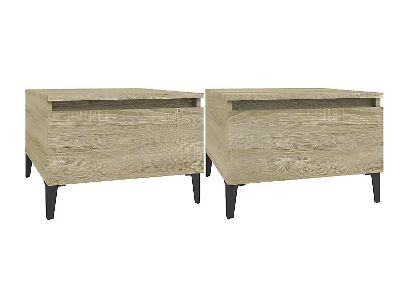 Tables d'appoint 2 pcs Chêne sonoma 50x46x35 Bois ingénierie