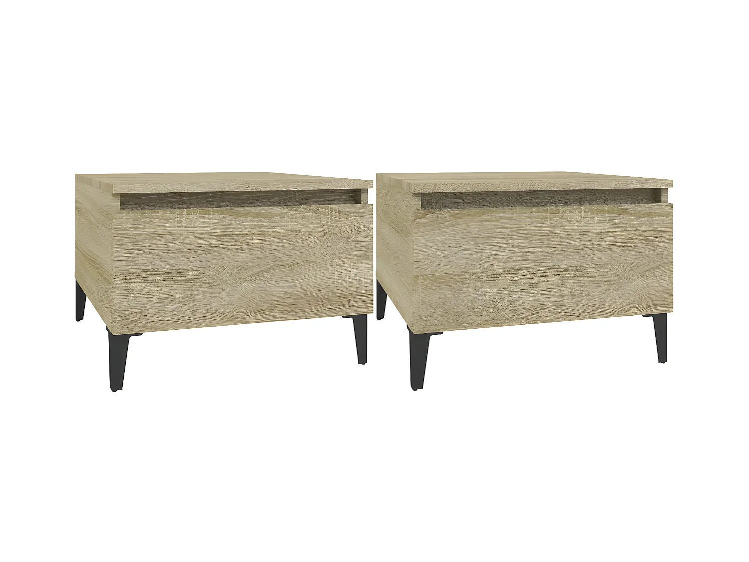 Tables d'appoint 2 pcs Chêne sonoma 50x46x35 Bois ingénierie