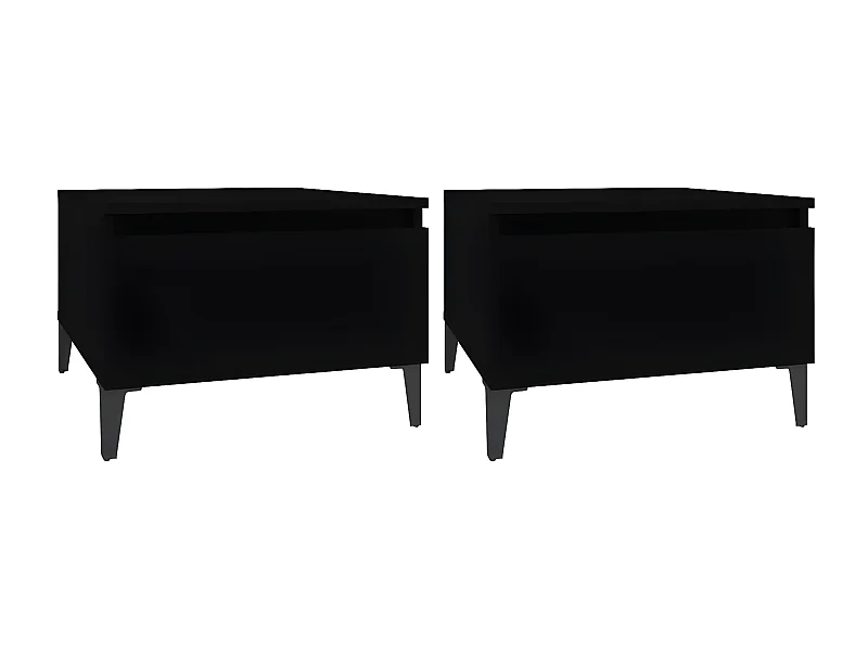 Tables d'appoint 2 pcs Noir 50x46x35 Bois d'ingénierie