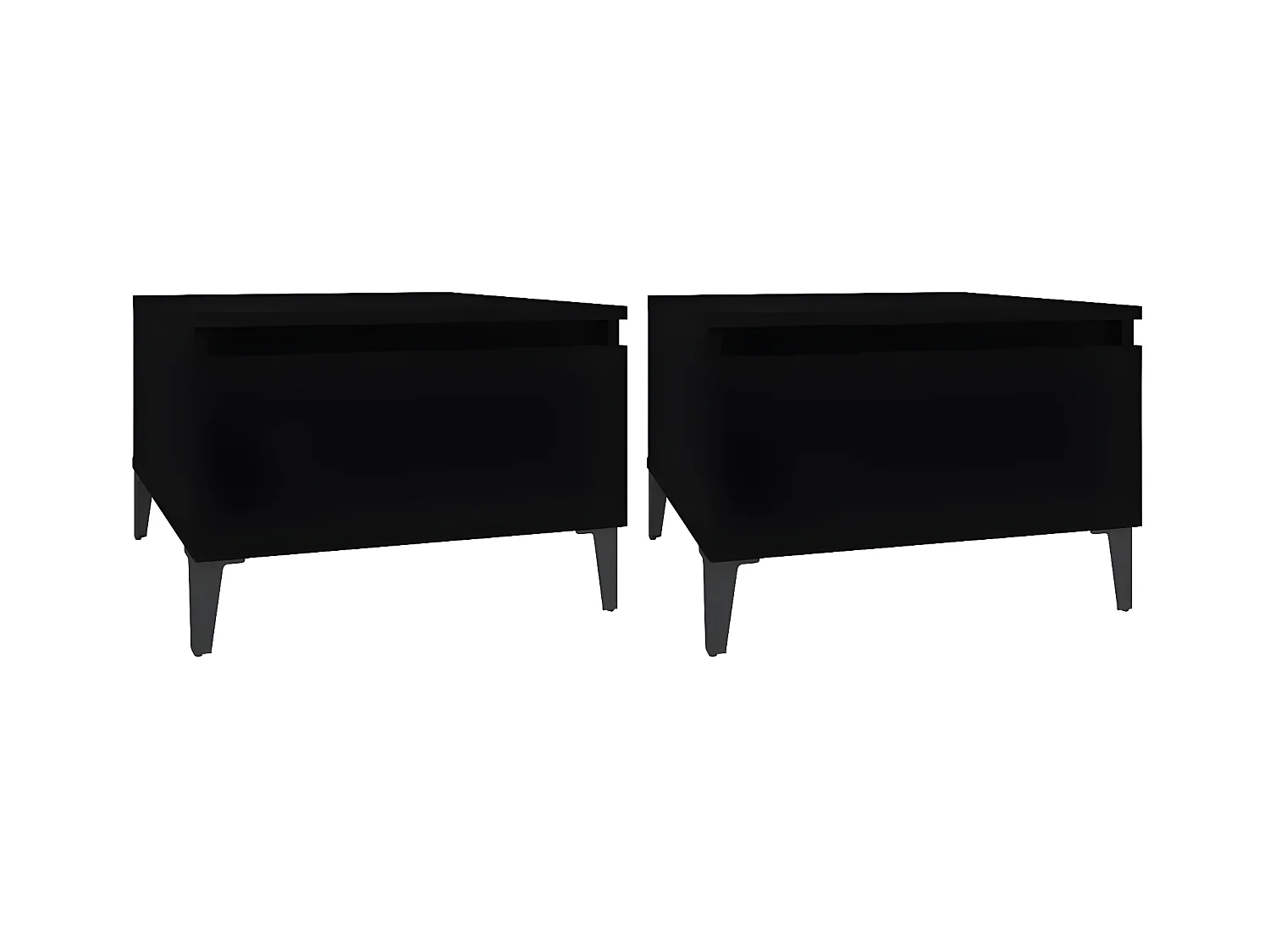 Tables d'appoint 2 pcs Noir 50x46x35 Bois d'ingénierie