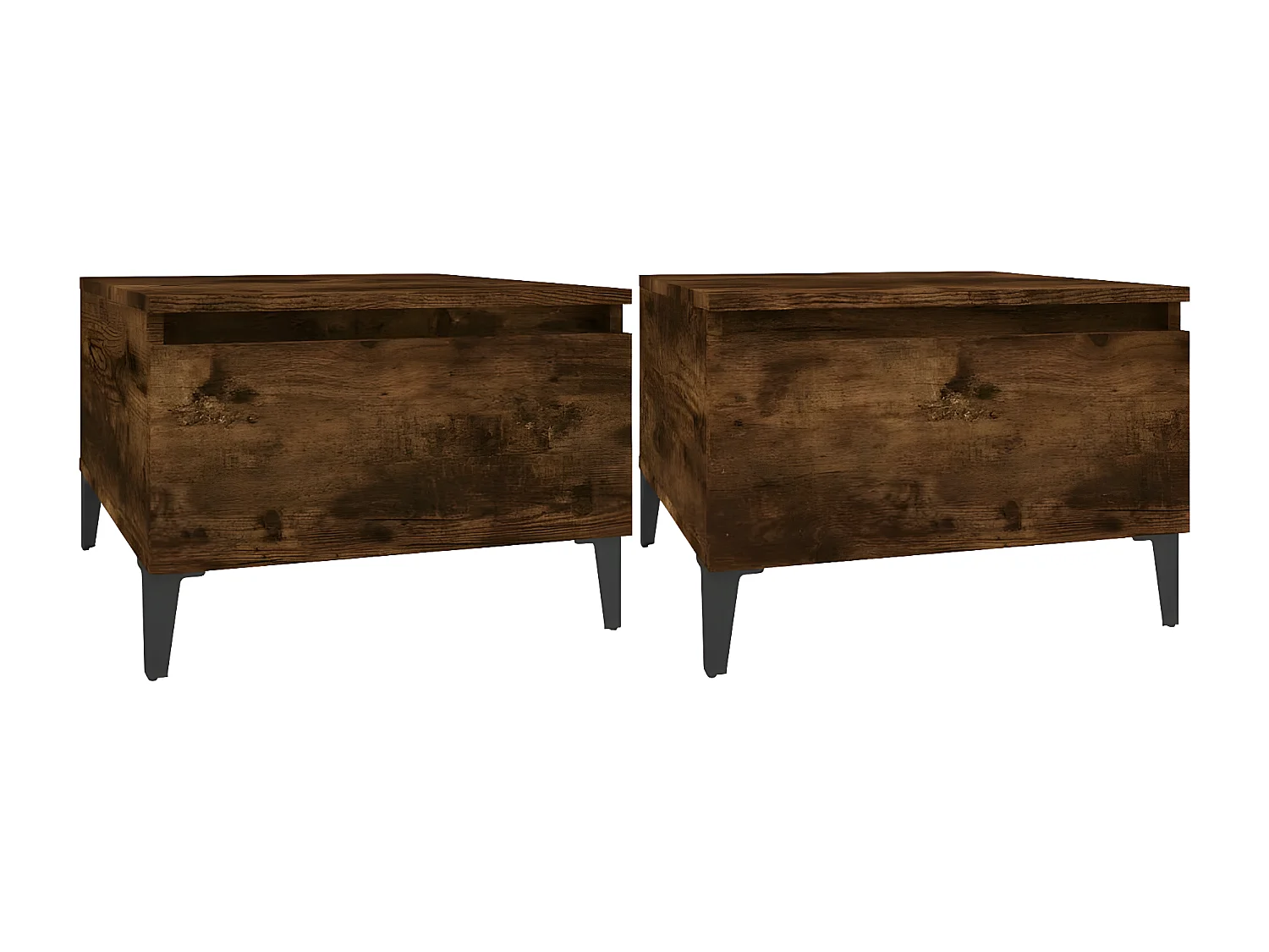 Tables d'appoint 2 pcs Chêne fumé 50x46x35 Bois ingénierie