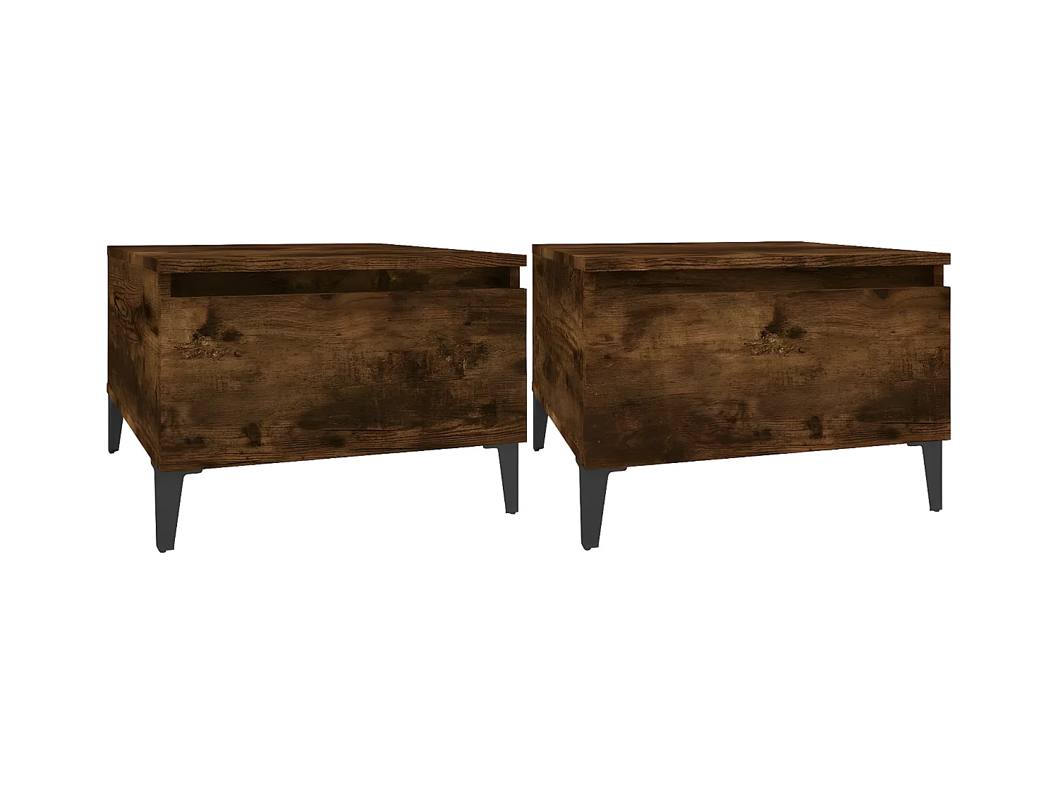 Tables d'appoint 2 pcs Chêne fumé 50x46x35 Bois ingénierie