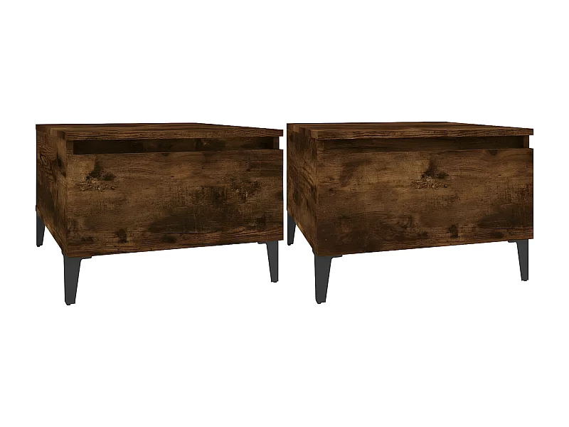 Tables d'appoint 2 pcs Chêne fumé 50x46x35 Bois ingénierie
