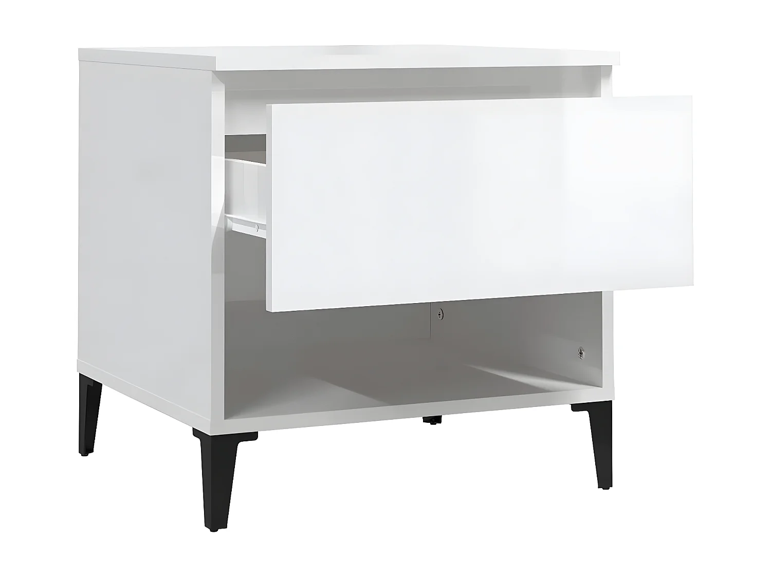 Tables d'appoint 2pcs Blanc brillant 50x46x50 Bois ingénierie