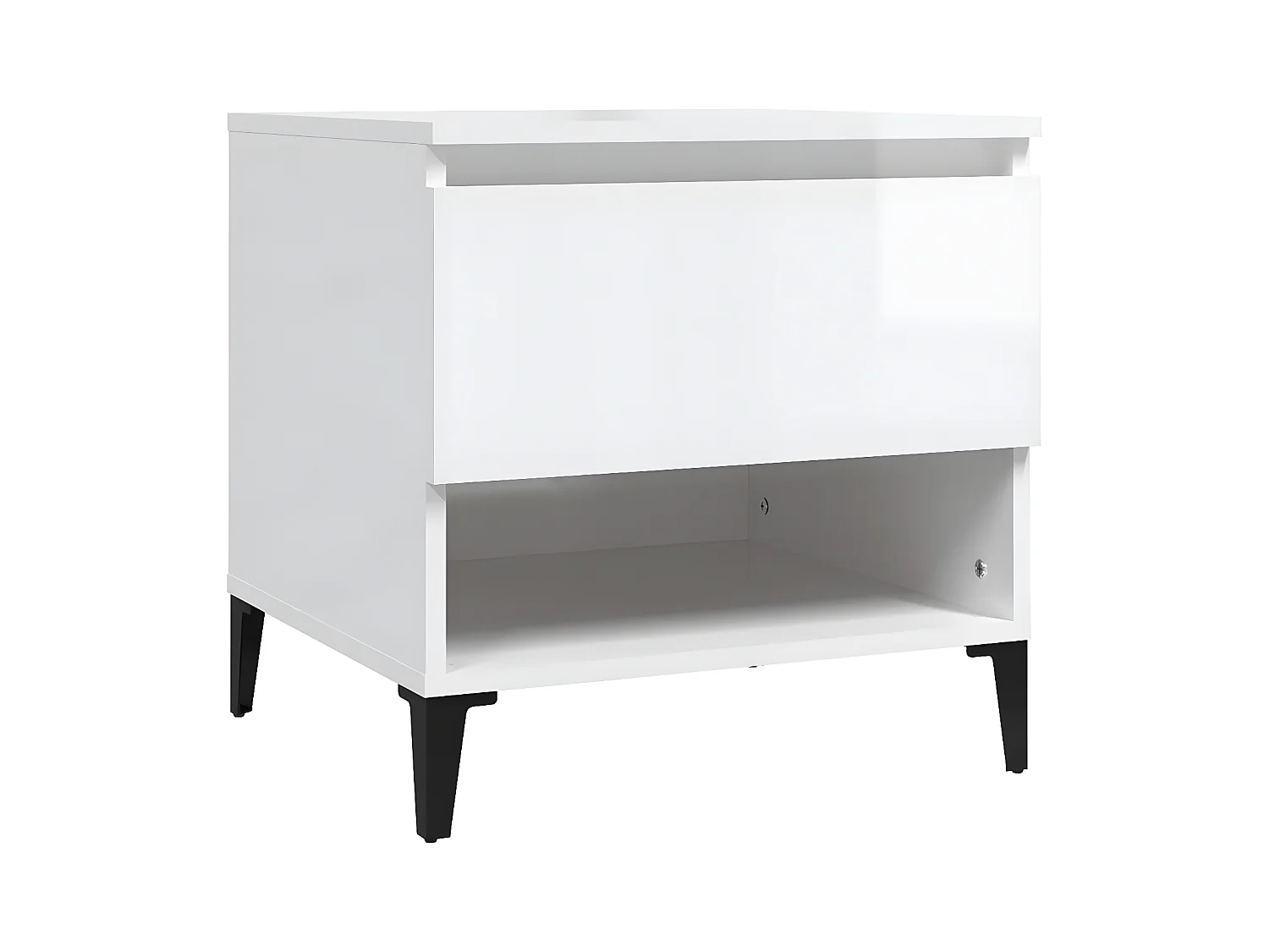 vidaXL Mesas auxiliares 2 uds contrachapada blanco brillo 50x46x50 cm