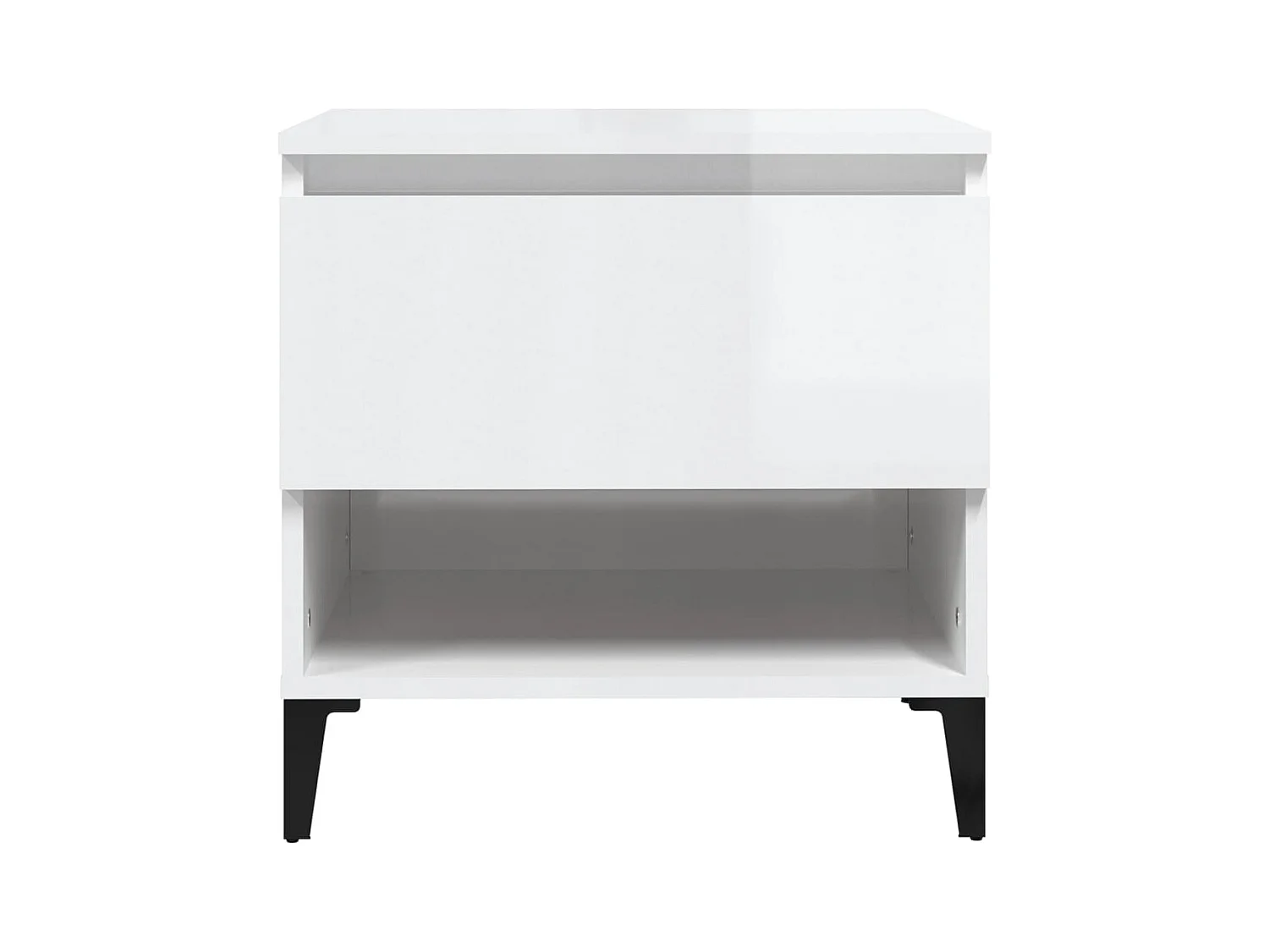 vidaXL Mesas auxiliares 2 uds contrachapada blanco brillo 50x46x50 cm