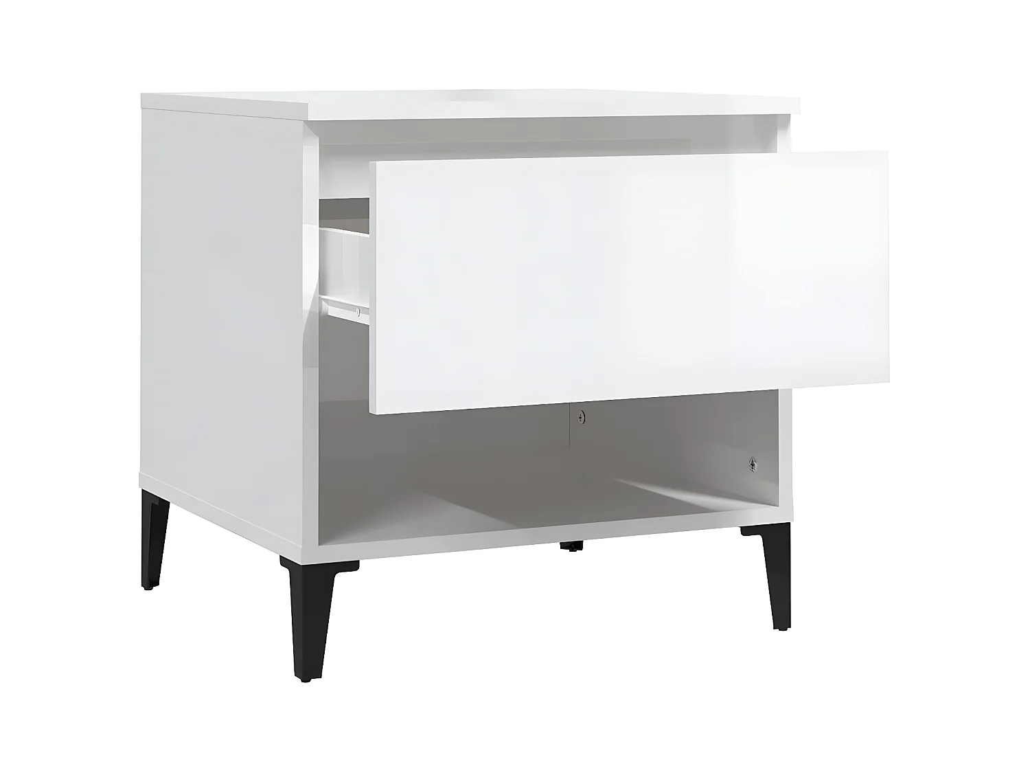 vidaXL Mesas auxiliares 2 uds contrachapada blanco brillo 50x46x50 cm