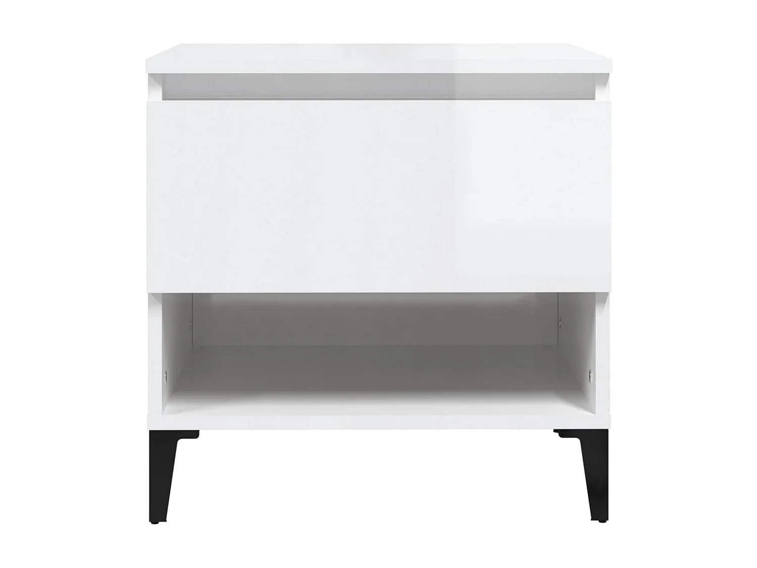 Tables d'appoint 2pcs Blanc brillant 50x46x50 Bois ingénierie