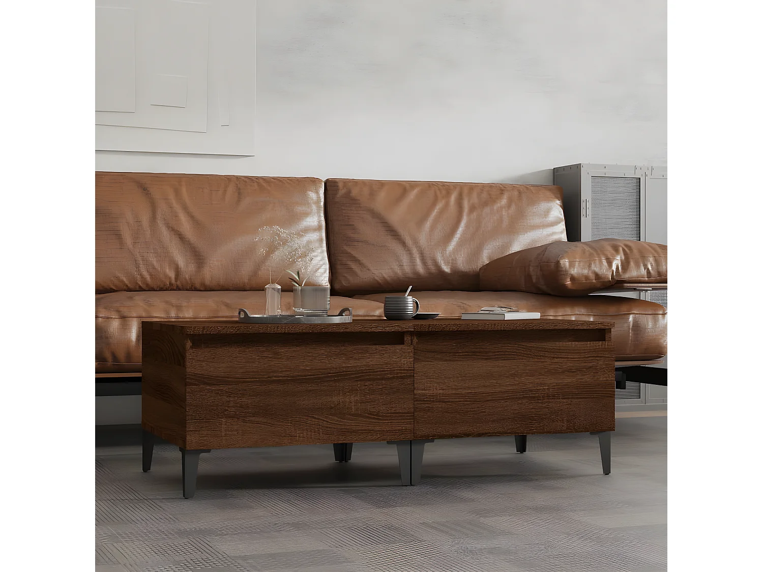 Tables d'appoint 2 pcs Chêne marron 50x46x35 Bois ingénierie