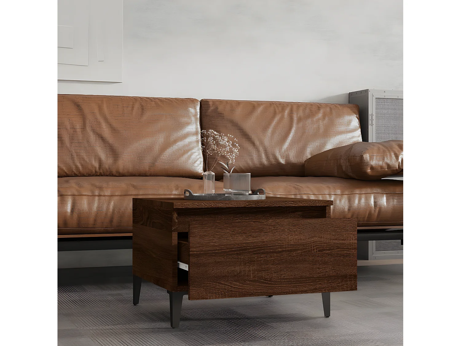 Tables d'appoint 2 pcs Chêne marron 50x46x35 Bois ingénierie