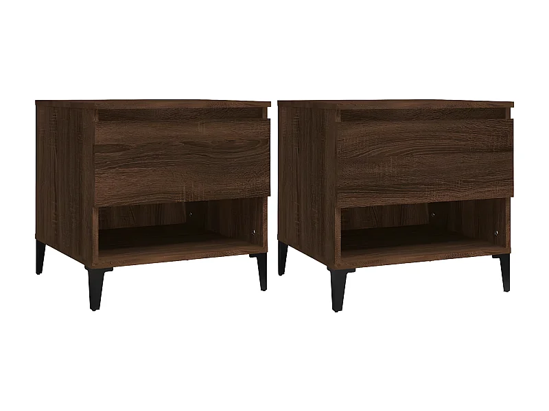 Tables d'appoint 2 pcs Chêne marron 50x46x50 Bois ingénierie