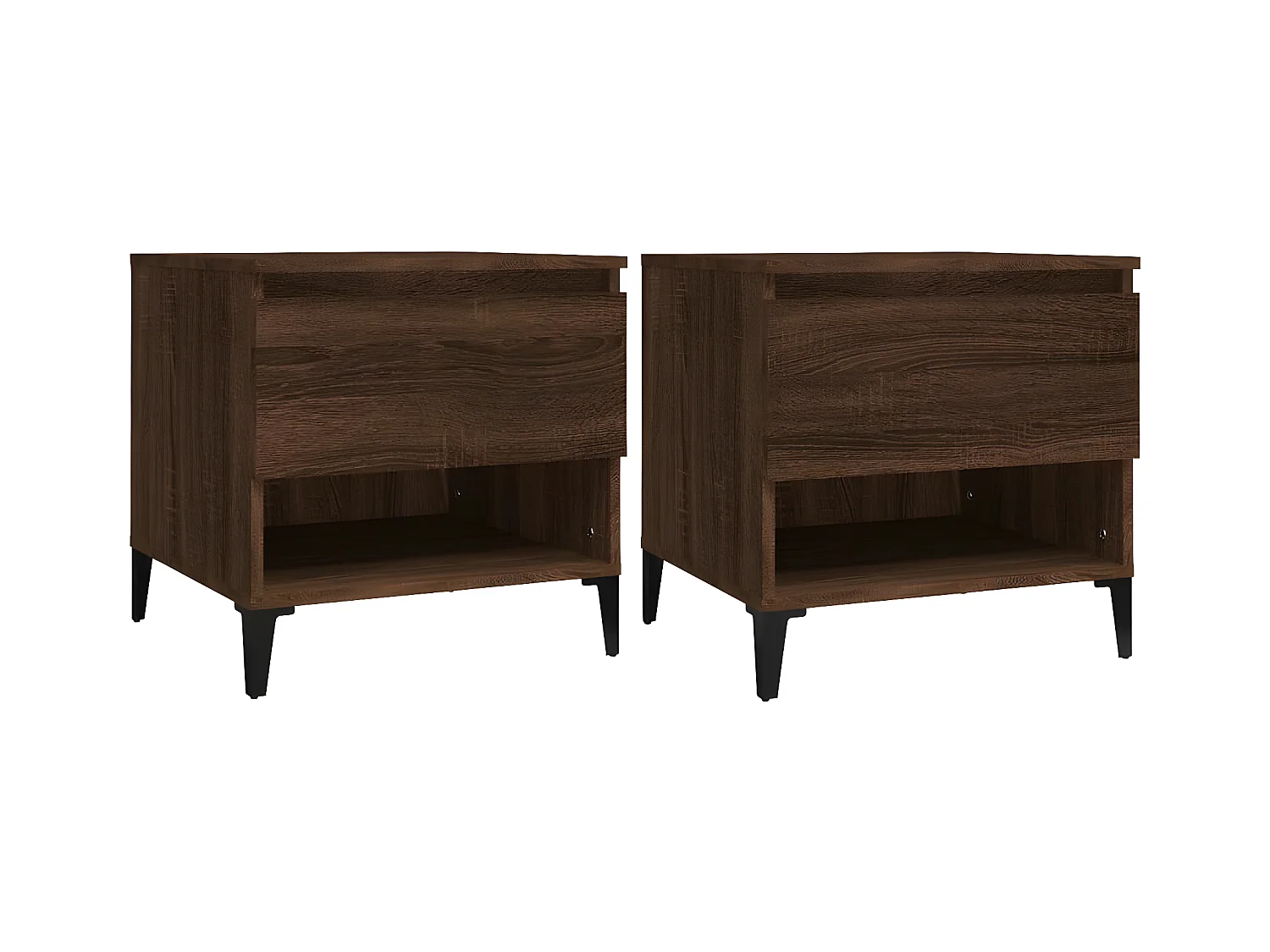 Tables d'appoint 2 pcs Chêne marron 50x46x50 Bois ingénierie