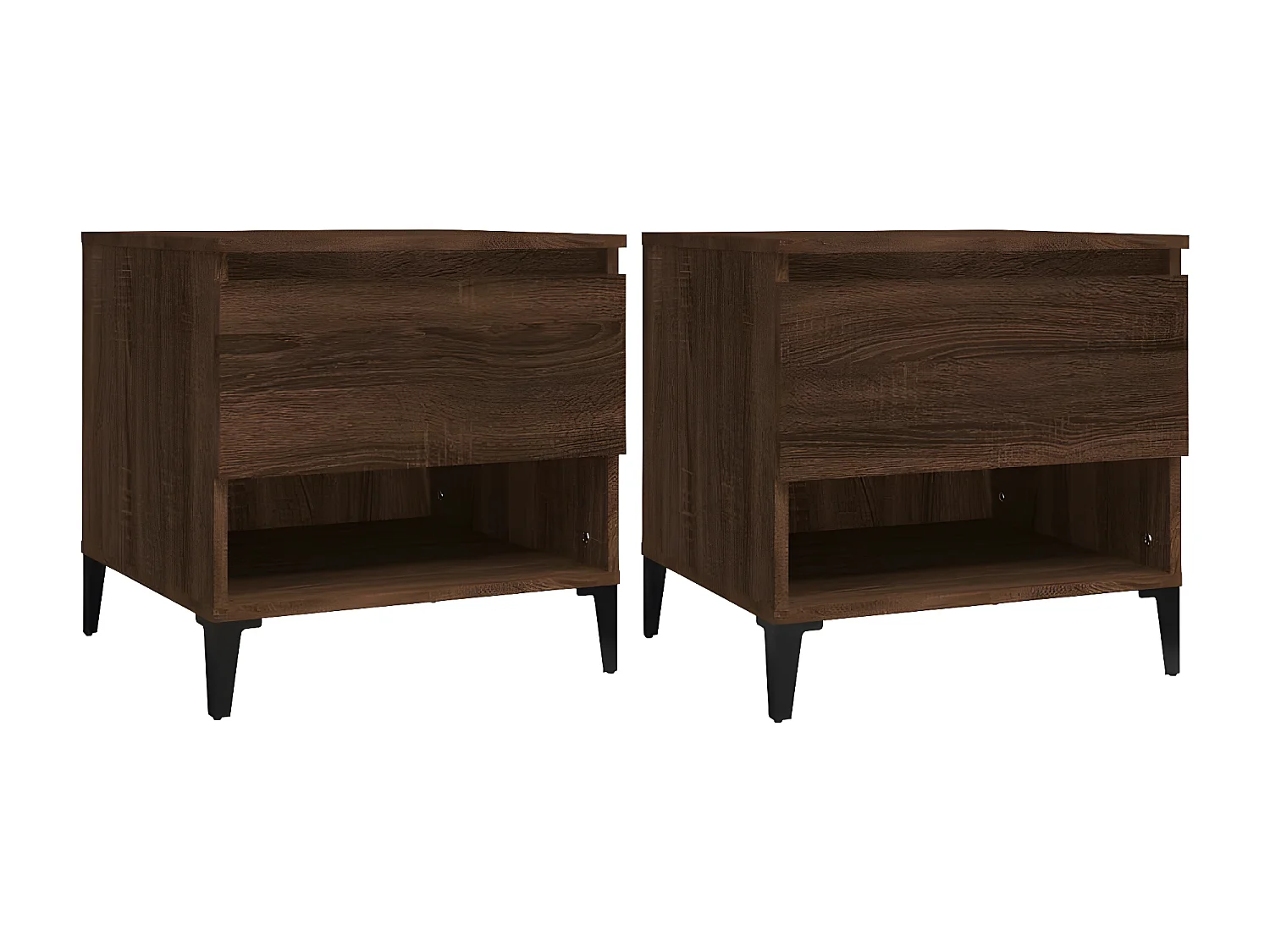 Tables d'appoint 2 pcs Chêne marron 50x46x50 Bois ingénierie