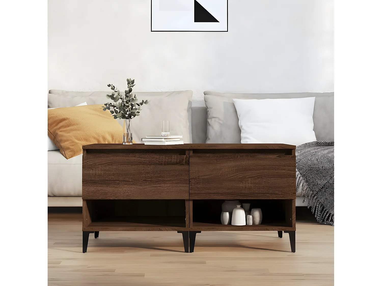 Tables d'appoint 2 pcs Chêne marron 50x46x50 Bois ingénierie