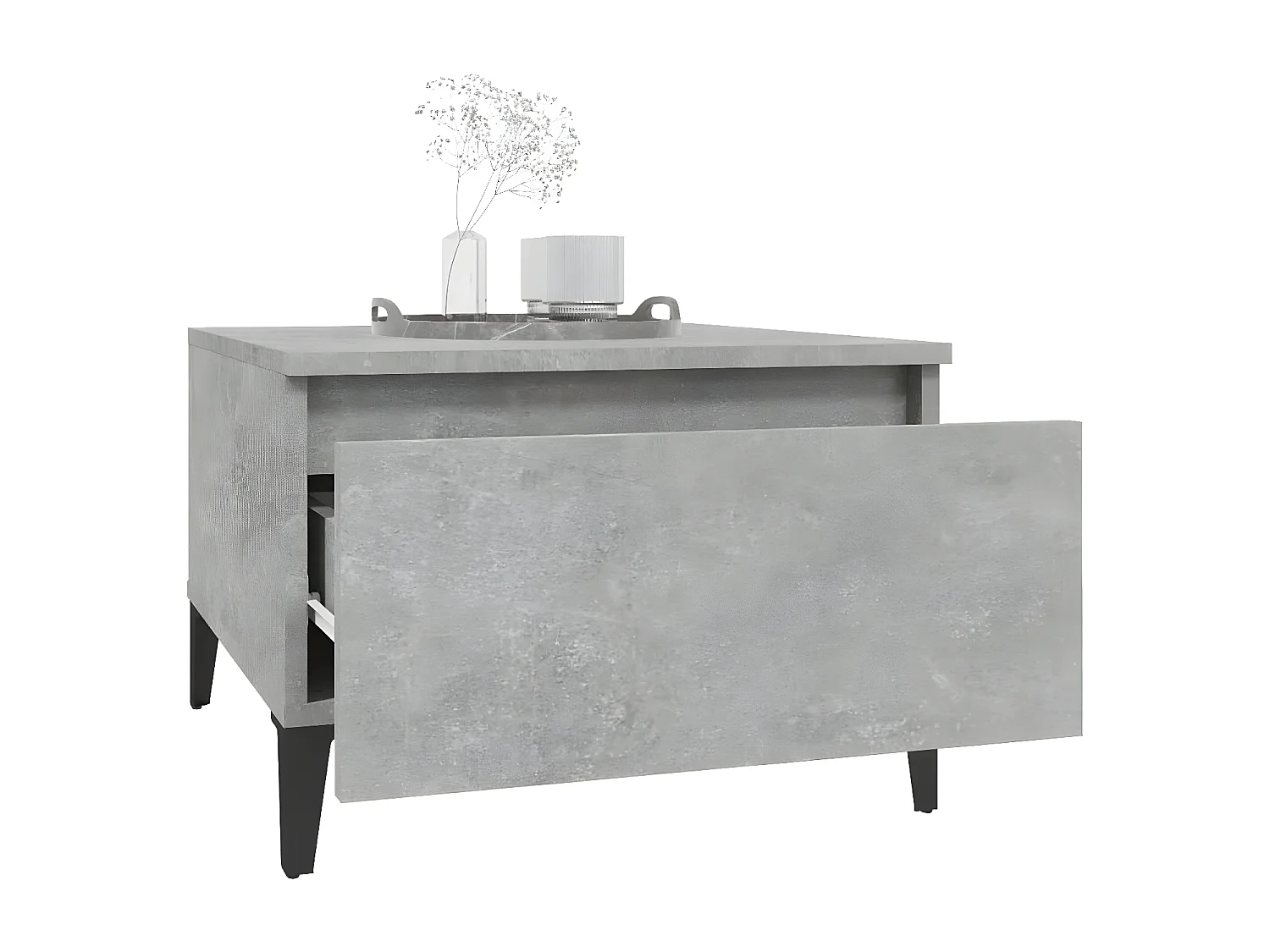 Tables d'appoint 2 pcs Gris béton 50x46x35 Bois d'ingénierie