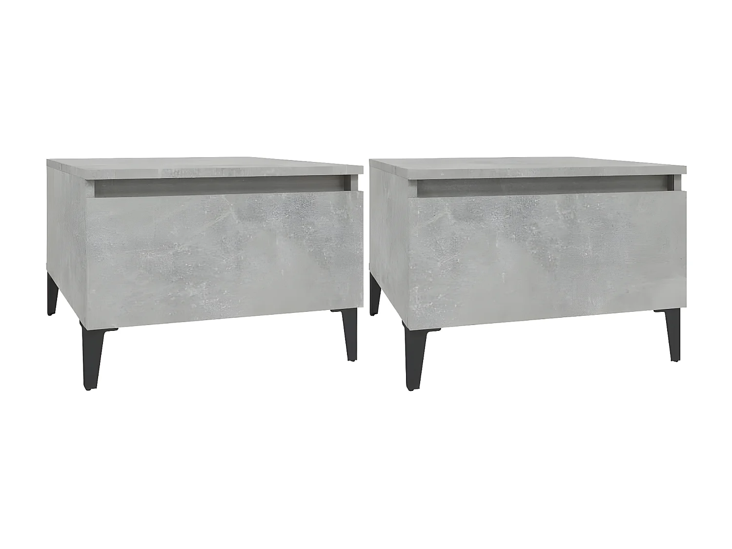 Tables d'appoint 2 pcs Gris béton 50x46x35 Bois d'ingénierie