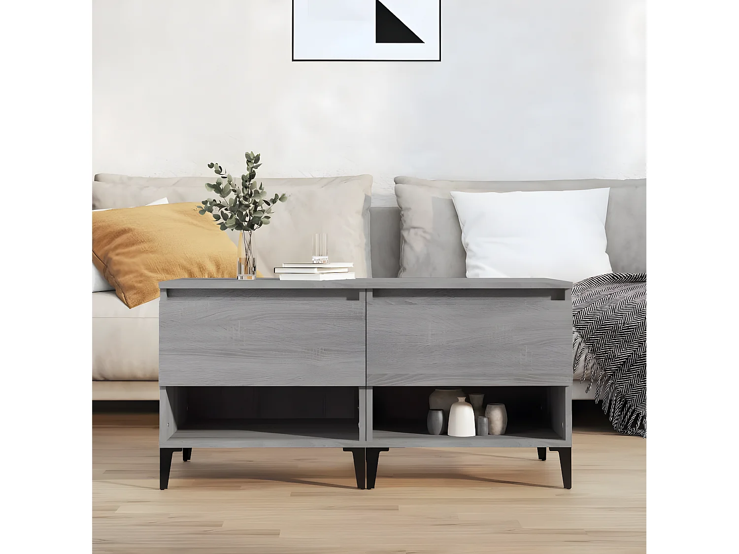 Tables d'appoint 2 pcs Sonoma gris 50x46x50 Bois ingénierie