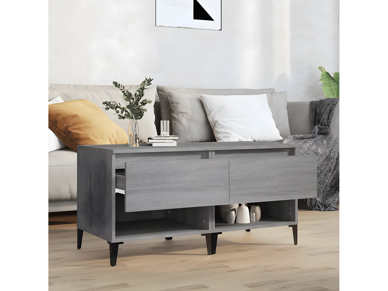 Tables d'appoint 2 pcs Sonoma gris 50x46x50 Bois ingénierie