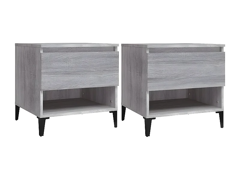 Tables d'appoint 2 pcs Sonoma gris 50x46x50 Bois ingénierie