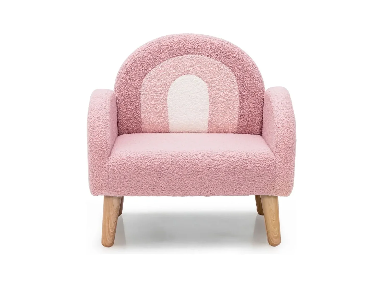 Fauteuil Enfant en Peluche avec dossier & accoudoir confortable Canapé Enfant Charge 50kg pour 3-5 ans Rose
