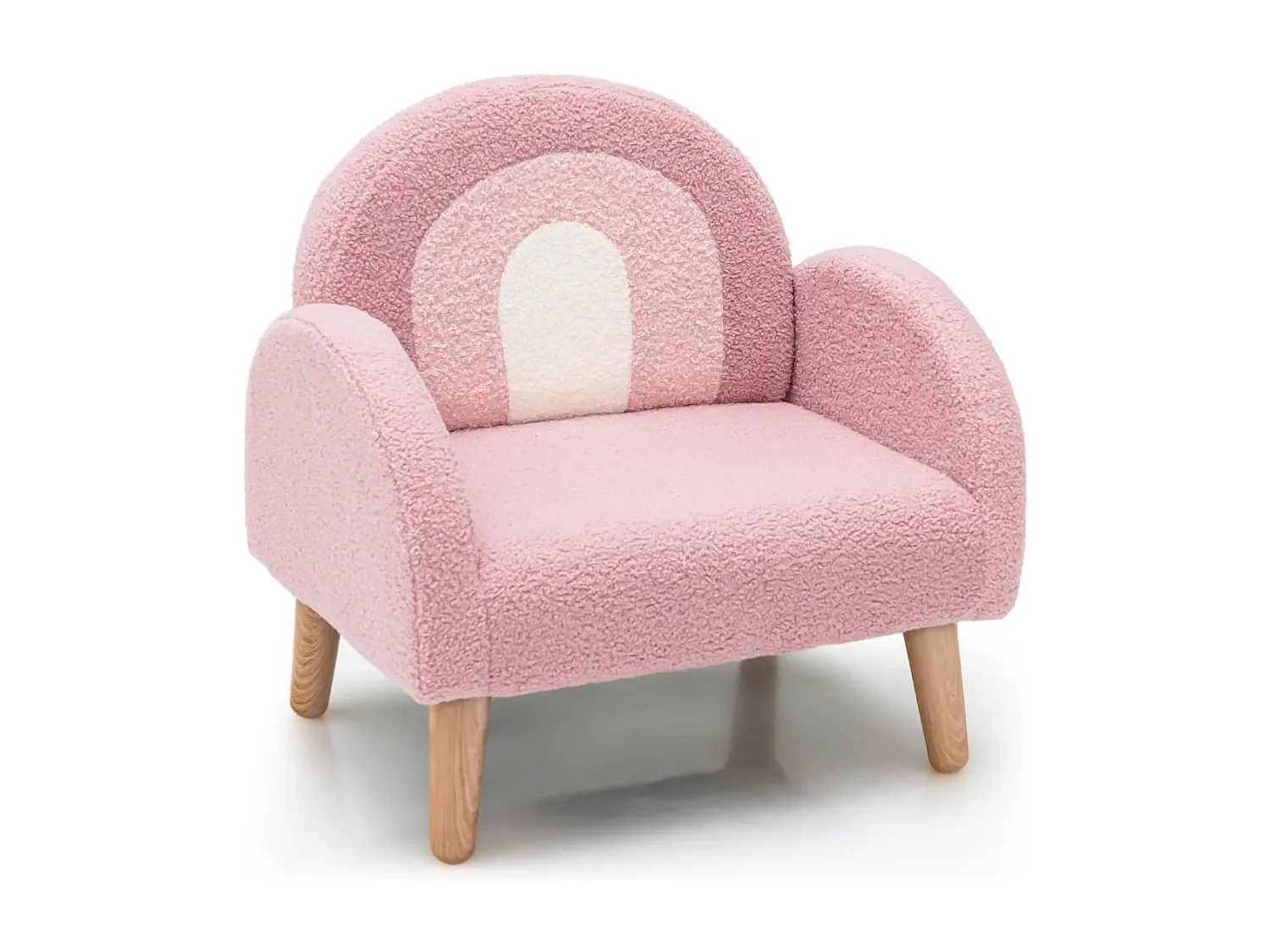 Kindersessel für Kleinkinder Kindersofa gepolstert mit Rückenlehne Rosa