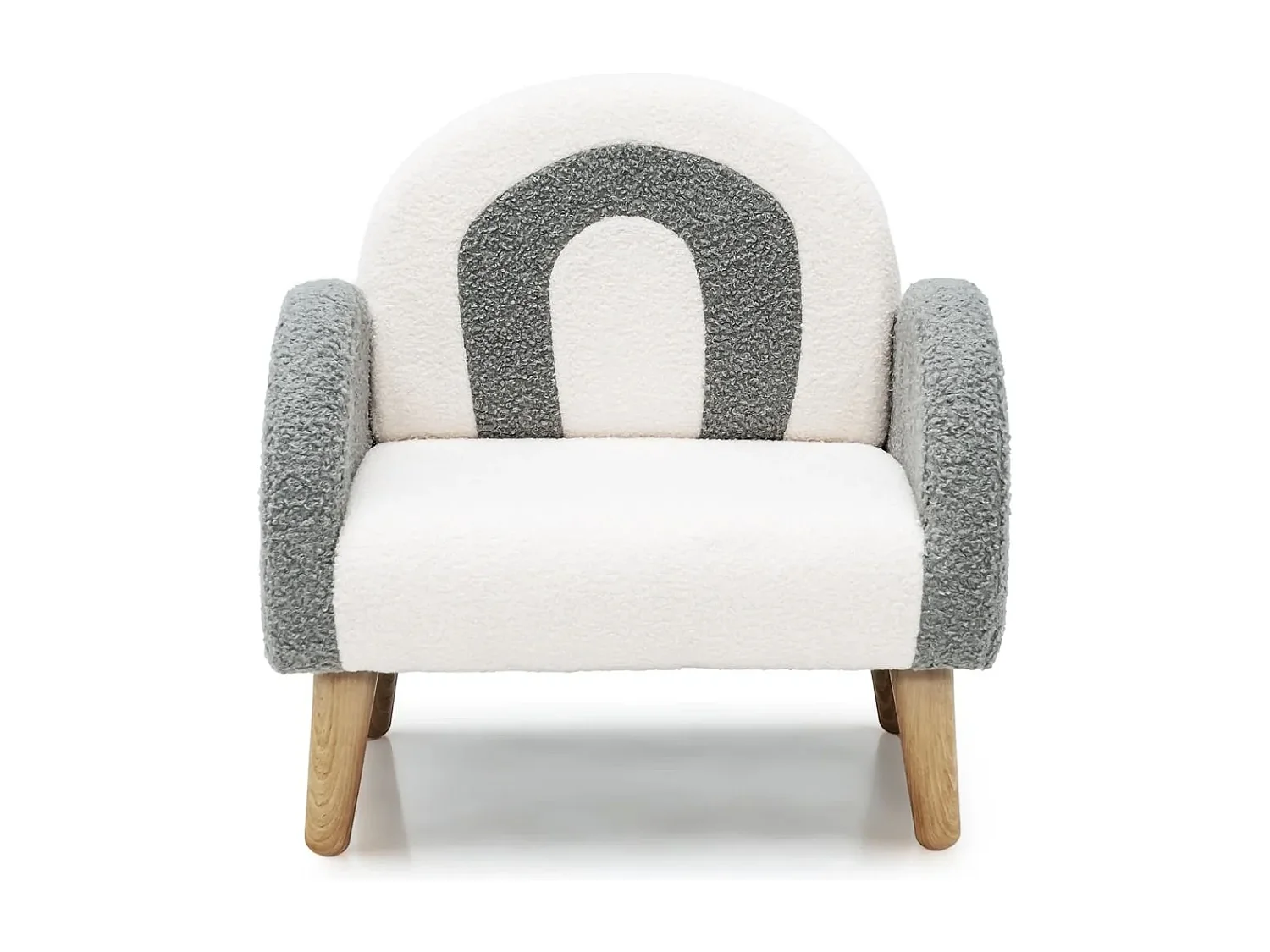 Gepolsterter Kindersofa mit Massivholzbeinen Kindersessel Grau